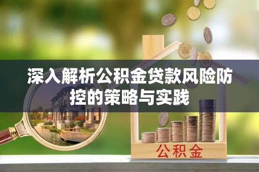 路竹深入解析公积金贷款风险防控的策略与实践