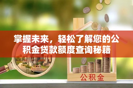 路竹掌握未来，轻松了解您的公积金贷款额度查询秘籍