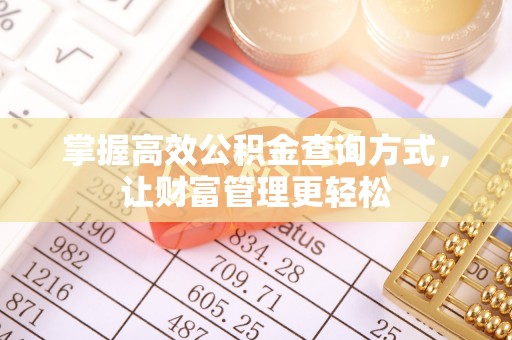 路竹掌握高效公积金查询方式，让财富管理更轻松