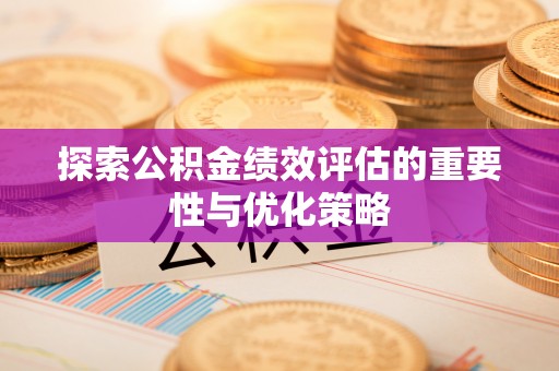路竹探索公积金绩效评估的重要性与优化策略