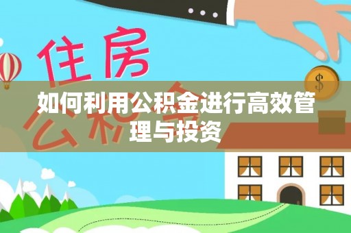 路竹如何利用公积金进行高效管理与投资