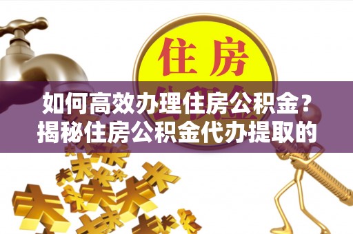 路竹如何高效办理住房公积金？揭秘住房公积金代办提取的全流程与优势